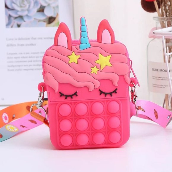 Small Unicorn Fidget Bubble Cross Body Bag with Carrying Strap - Picture 1 of 3